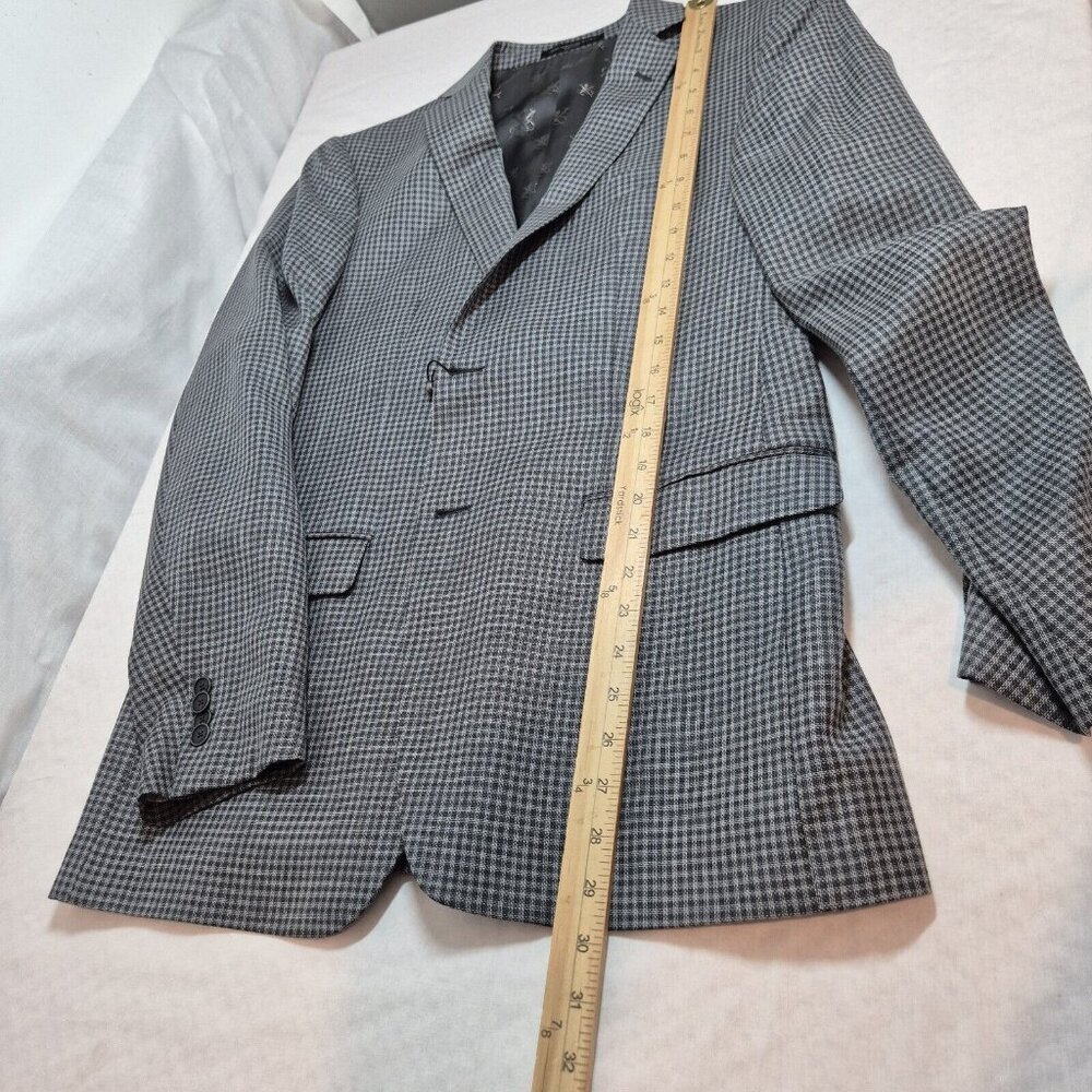 John Varvatos Star Bleecker sport coat Size 40 R gray check jacket 100% wool (37 - Picture 16 of 16